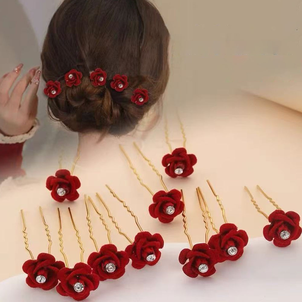 Women'S Red Accessories - 10 шт., аксессуары для волос в