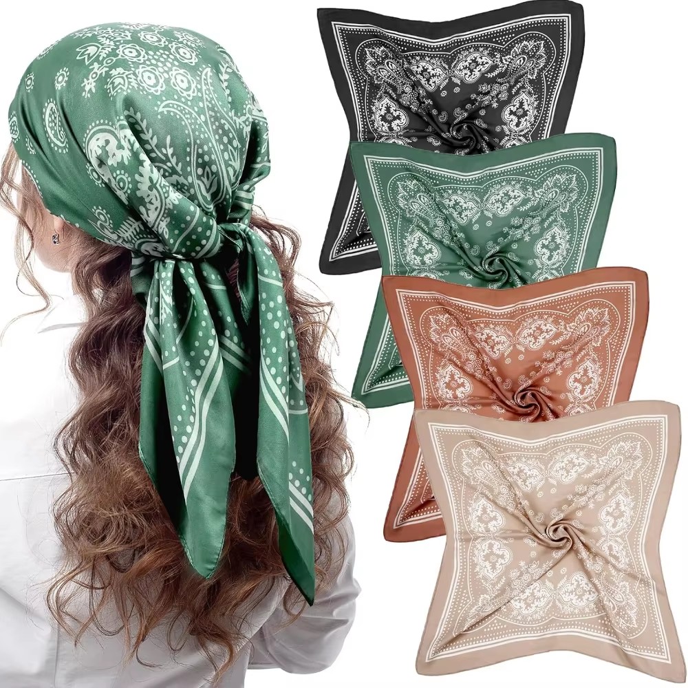 Women Accessories Brands - Роскошный брендовый шелковый квадратный шарф с