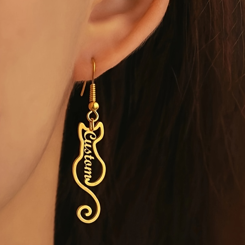 Серьги с именем в форме кошки  – обзор и цена Women Accessories Name