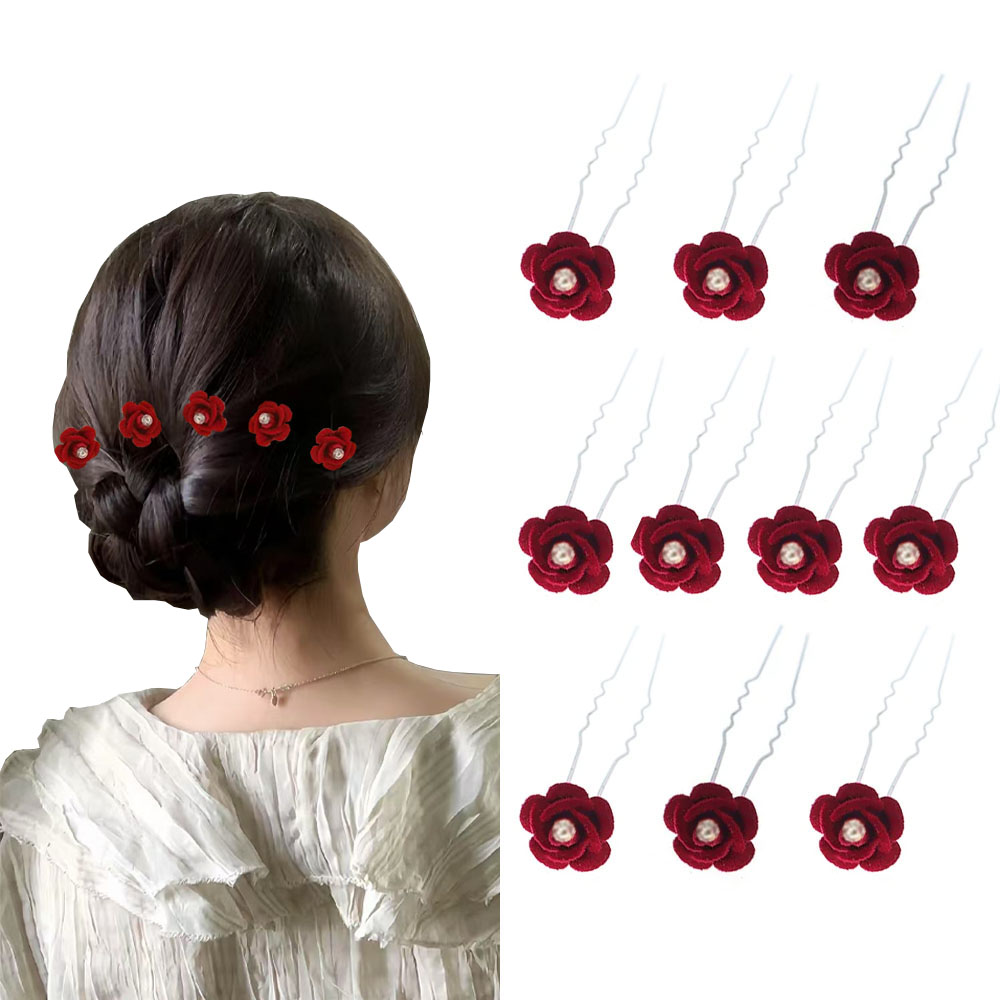 10 шт., аксессуары для волос в – обзор и цена Women'S Red Accessories
